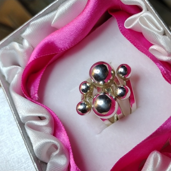 Sterling Silver Bubble Statement Ring - Picture 1 of 13